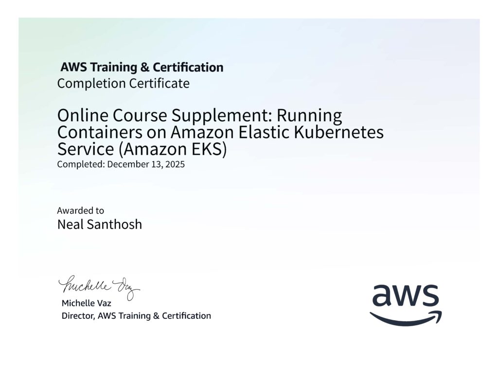 Online Course Supplement Running Containers on Amazon Elastic Kubernetes Service (Amazon EKS)