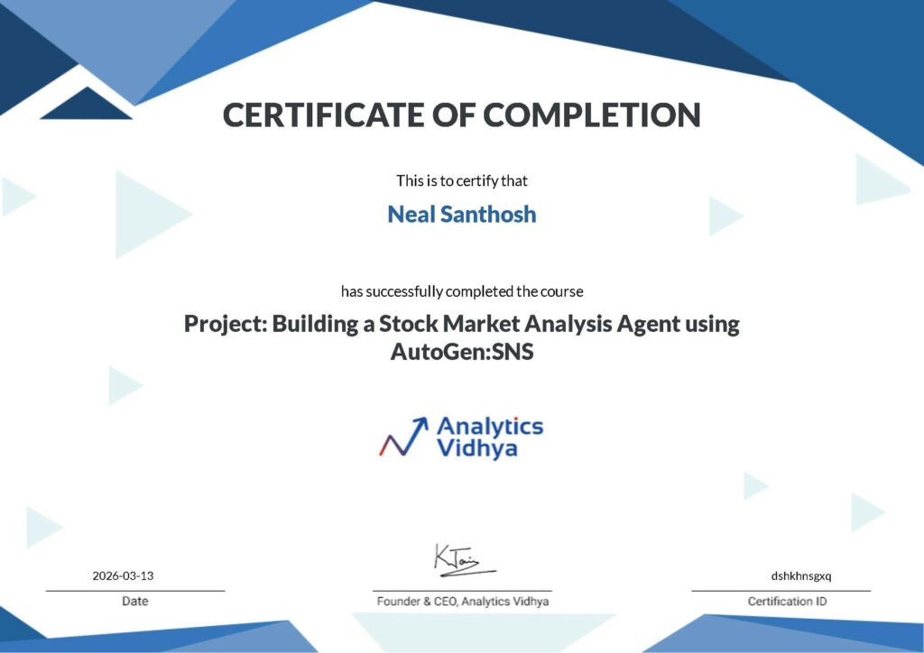 Project-Building a Stock Market Analysis Agent using AutoGen